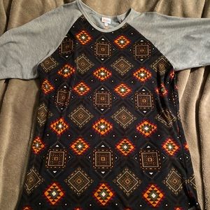 Lularoe Randy XL Baseball Tee Aztec Print